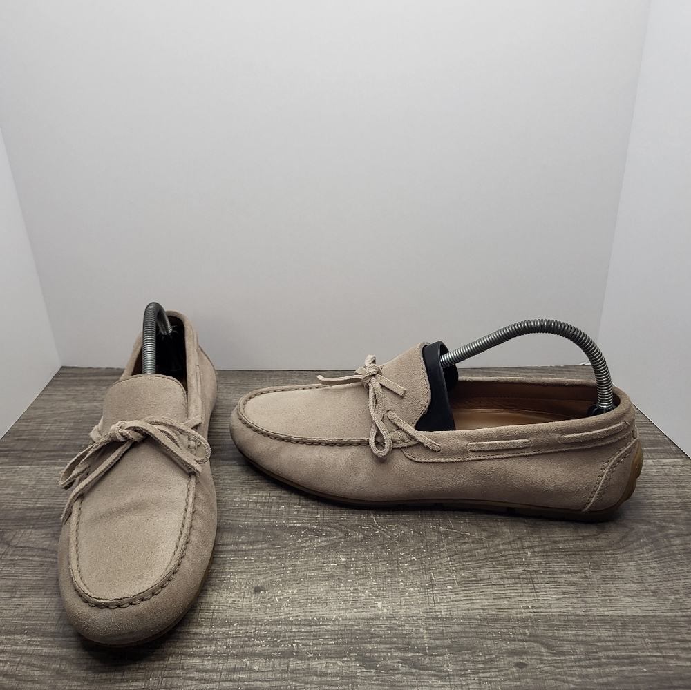 AQUATALIA WEATHERPROOF BRIAN SUEDE TAN MEN Shoes LOAFERS SIZE 9.5